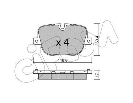 LAND ROVER гальмівні колодки задн. RANGE ROVER Sport 09- CIFAM 822-837-0 фото товару