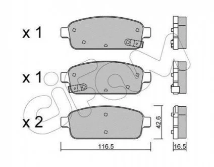 Гальмівні колодки зад. AVEOC/AMPERA/ASTRA 1.3D-2.0D 09- для CIFAM 822-840-0 фото товару