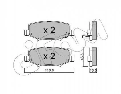 Колодки гальмівні задн. Compass/Wrangler/Liberty/Cherokee/Nitro 06- для CIFAM 822-863-0 фото товару