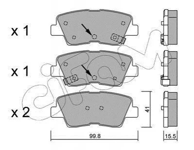 <strong>Гальмівні колодки зад. Hyundai i30/i40 11-/Kia Cee\'d 12- (akebono) CIFAM 822-886-1 (фото 1)</strong>