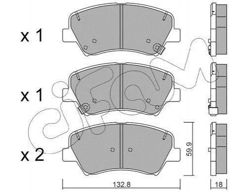 <strong>Колодки гальмівні перед. Ceed/Cerato/Elantra/Equus/i30 (09-21) CIFAM 822-944-0 (фото 1)</strong>