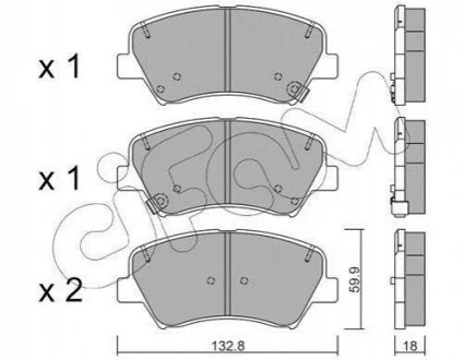 Колодки гальмівні перед. Ceed/Cerato/Elantra/Equus/i30 (09-21) для CIFAM 822-944-0 фото товару