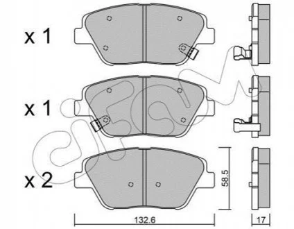 HYUNDAI Тормозн.колодки передн.Sonata NF,Kia Optima 09- для CIFAM 822-945-0 фото товару