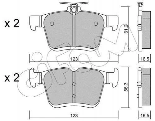 <strong>Гальмівні колодки зад. VW Golf VII 13- (ATE) CIFAM 822-951-0 (фото 1)</strong>