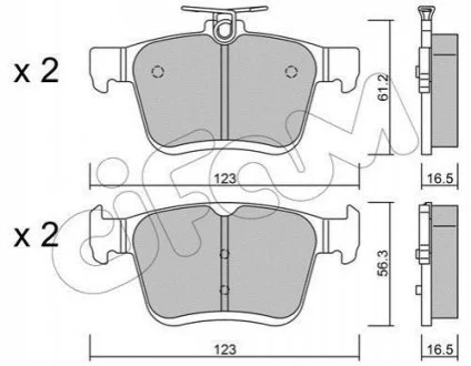 Гальмівні колодки зад. VW Golf VII 13- (ATE) для CIFAM 822-951-0 фото товару