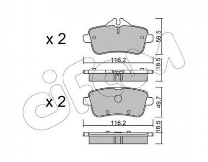 DB Колодки тормозные задн. W166/X166/W176 A/GL/M Class 11- для CIFAM 822-968-0 фото товару
