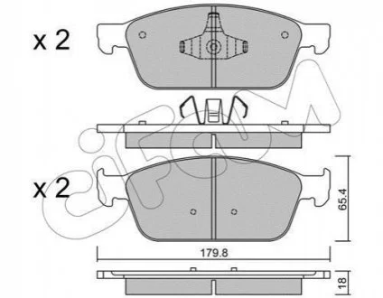 Гальмівні колодки перед. Ford Focus III/Kuga II/Connect 1.0-2.0 13- (Ate) для CIFAM 822-989-0 фото товару