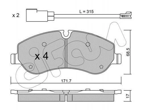 <strong>FORD Гальмівні колодки передн.Transit 2.2TDCi 12- CIFAM 822-990-0 (фото 1)</strong>