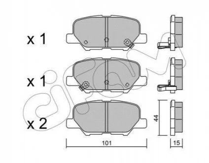 Колодки гальмівні задн. ASX/Outlander/C4/6/4008 12- для CIFAM 822-995-0 фото товару