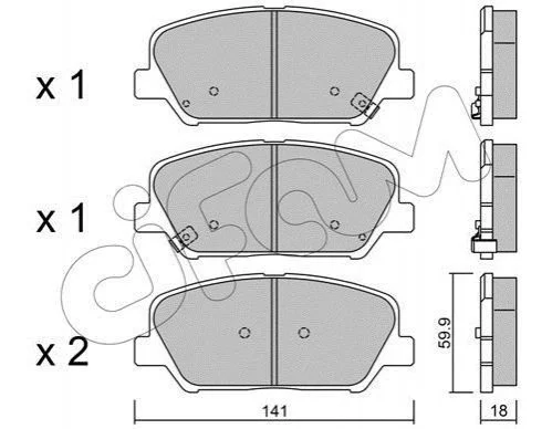 <strong>KIA Тормозн.колодки передн. Ceed,Cerato 13-, Carens 1,7CRDi 13-,Hyundai i30,Grandeur CIFAM 822-997-0 (фото 1)</strong>