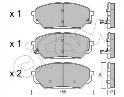 HYUNDAI Колодки тормозные передн.IX55 для Hyundai CIFAM 822-999-0 фото товару