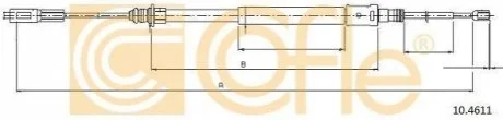 Трос ручника для COFLE 10.4611 фото товару
