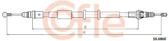 <strong>Трос ручного гальма зад. Л/П (RWD) RENAULT MASTER COFLE 10.6860 (фото 1)</strong>