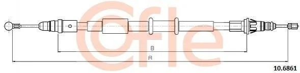 <strong>Трос ручника COFLE 10.6861 (фото 1)</strong>