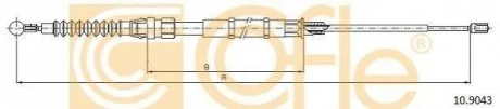 Трос ручника для Skoda COFLE 10.9043 фото товару