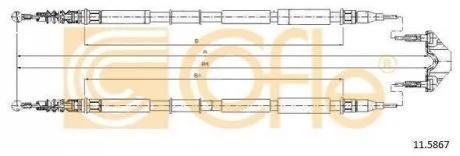 Трос ручника для Opel COFLE 11.5867 фото товару