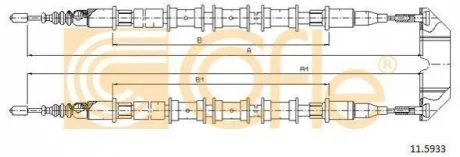Трос ручника для Opel COFLE 11.5933 фото товару