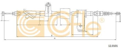 Трос ручника COFLE 12.0101 фото товару