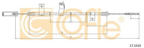Трос гальма стоянки COFLE 171510 фото товару