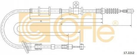 Трос ручника для Mitsubishi COFLE 17.2212 фото товару