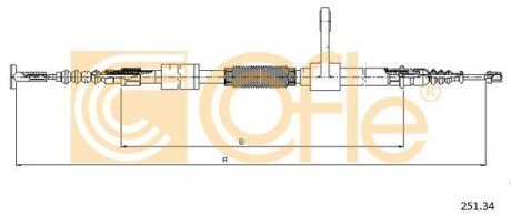 Трос ручника COFLE 251.34 фото товару