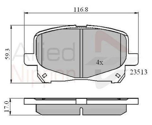 <strong>Колодка гальм. диск. toyota camry 2.2, 3.0 24v, 3 COMLINE ADB0904 (фото 1)</strong>
