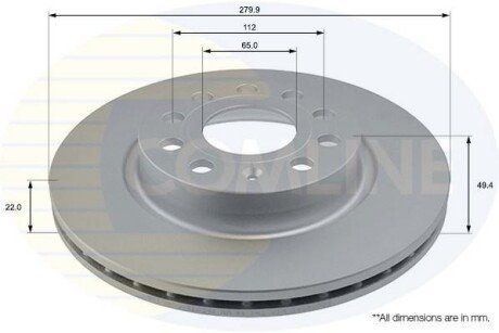Comline - Диск гальмівний вентильований з покриттям Comline ADC1456V фото товара
