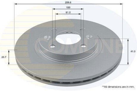 Comline - Диск гальмівний вентильований з покриттям Comline ADC1507V фото товара