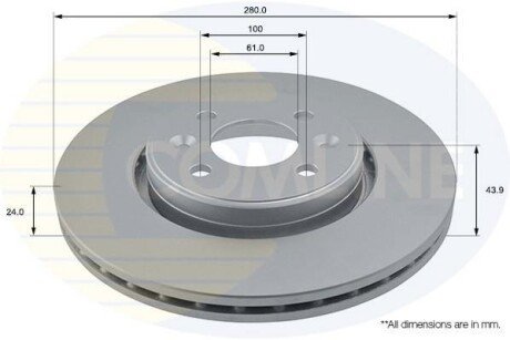 Comline - Диск гальмівний вентильований з покриттям Comline ADC1517V фото товара