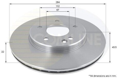 Comline - Диск гальмівний вентильований Comline ADC1602V фото товара