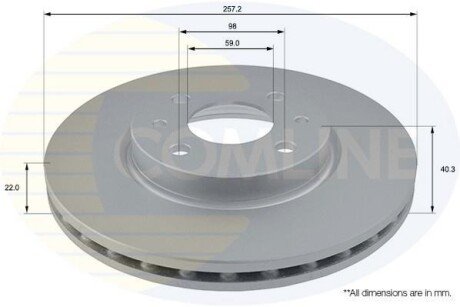 Comline - Диск гальмівний вентильований з покриттям Comline ADC1808V фото товара