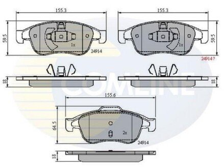 Comline - Гальмівні колодки до дисків Comline CBP01677 фото товара