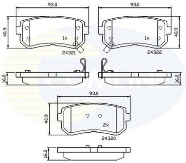 Comline - Гальмівні колодки до дисків Comline CBP32016 фото товара