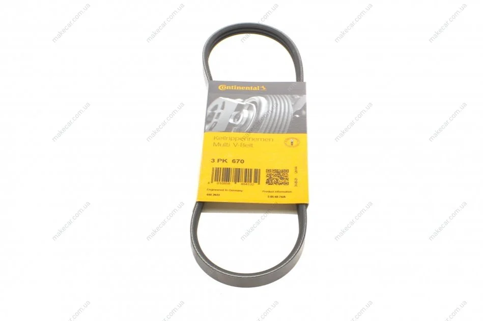 <strong>Пас поліклиновий Hyundai Elantra/ Matrix 1.8 01-10 CONTITECH 3PK670 (фото 1)</strong>