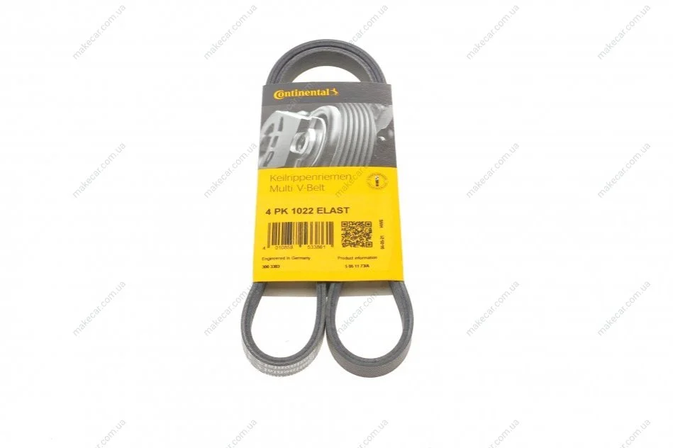 <strong>Пас поліклиновий на Fiat Doblo 1.3JTD 04- (PS) 4PK1022ELAST CONTITECH 4PK1022 ELAST (фото 1)</strong>