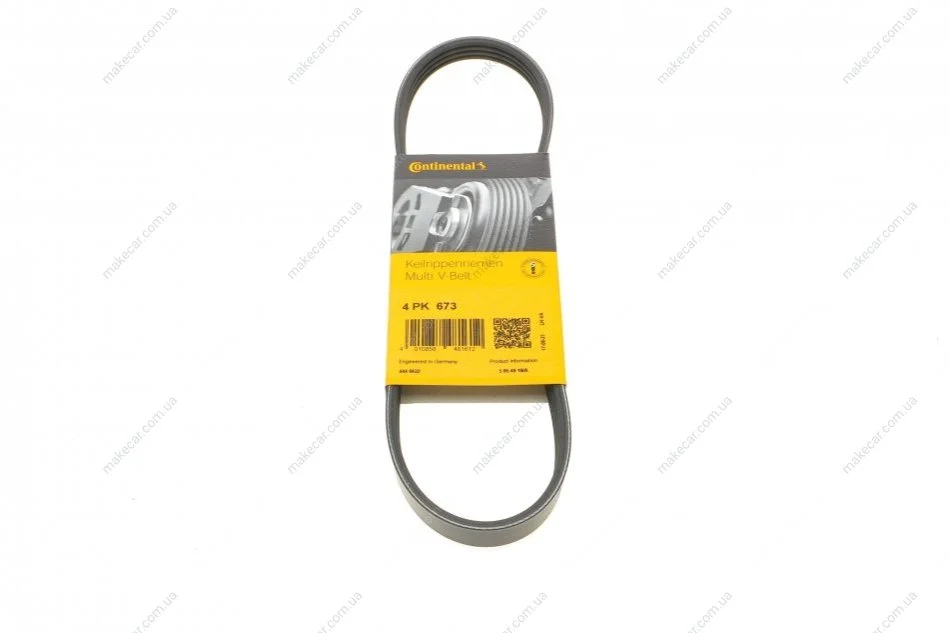 <strong>Пас поліклиновий Hyundai i10/i20/i30 1.1/1.6 CRDi 0 CONTITECH 4PK673 (фото 1)</strong>