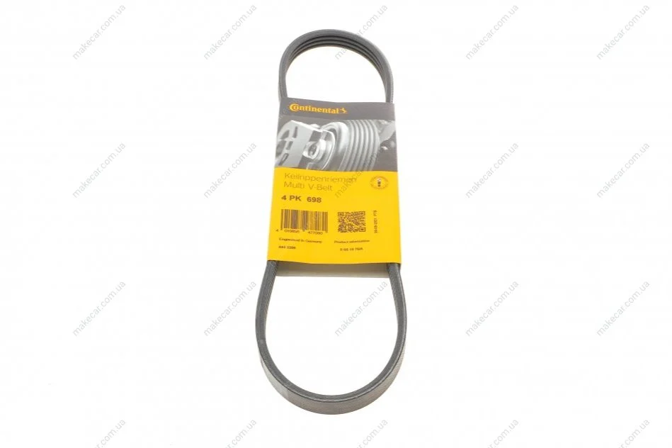 <strong>Пас поліклиновий Citroen Jumper 1.9TD 94-02 (ALT) CONTITECH 4PK698 (фото 1)</strong>