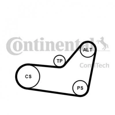 <strong>Комплект (ремінь+ролики) CONTITECH 6PK1080K2 (фото 1)</strong>