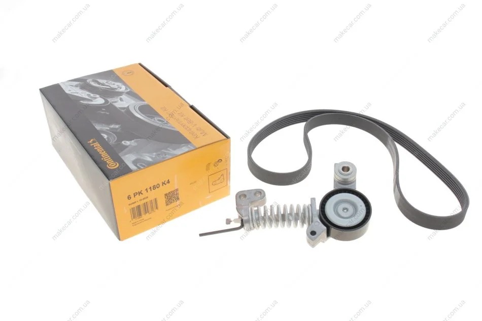 <strong>Комплект поліклинового ременя (із натягувачем) VOLVO S60 II, S80 II, S90 II, V40, V60 I, V60 II, V70 III, V90 II, XC40, XC60 I, XC60 II, XC70 II, XC90 II 2.0/2.0D 09.13- CONTITECH 6PK1180K4 (фото 1)</strong>