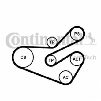 Комплект (ремінь+ролики) для CONTITECH 6PK1740K3 фото товару