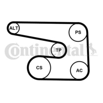 Комплект поліклиновий (ремінь+ролики) Contitech 6PK1873 K5 (фото 1)