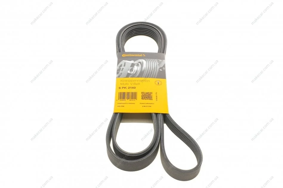 <strong>Ремінь поліклиновий Kia Cerato 1,6 10>, Rio 1,4i 1,6i 11> ContiTech CONTITECH 6PK2140 (фото 1)</strong>