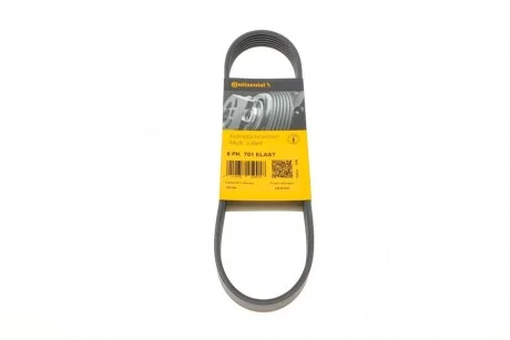 Пас поліклиновий Seat Ibiza 15-/VW Polo 14-/Skoda для Citroen, Fiat, Peugeot, Lada CONTITECH 6PK701ELAST фото товару