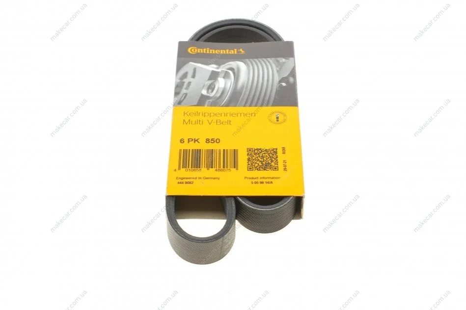 <strong>Пас поліклиновий Citroen C1/Peugeot 107/Toyota Aygo CONTITECH 6PK850 (фото 1)</strong>