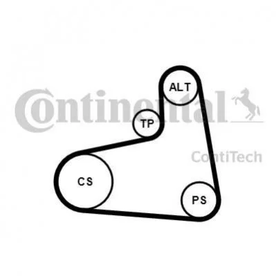 <strong>Комплект (ремінь+ролики) CONTITECH 6PK906K3 (фото 1)</strong>