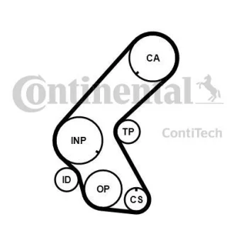 Комплект пасу ГРМ Opel Astra G/Combo 1.7DTI 01- (2 для Hyundai, KIA CONTITECH CT1014K3 фото товару