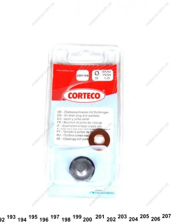 <strong>Пробка піддону двигуна CORTECO 220116S (фото 1)</strong>