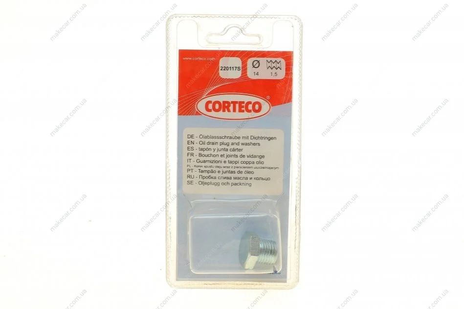 <strong>Пробка піддону двигуна CORTECO 220117S (фото 1)</strong>