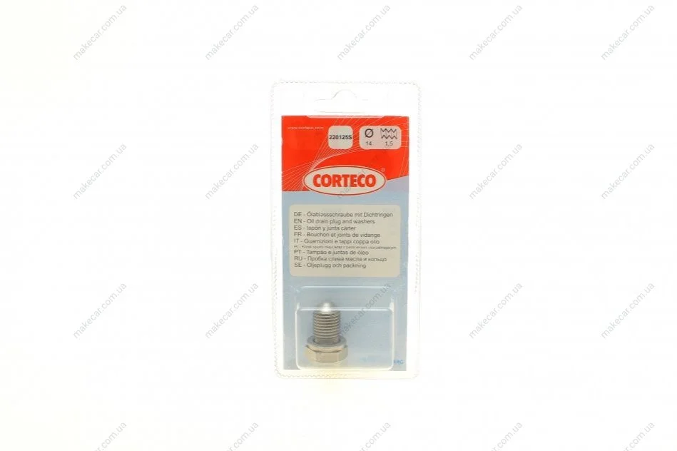 <strong>Пробка піддону двигуна CORTECO 220125S (фото 1)</strong>