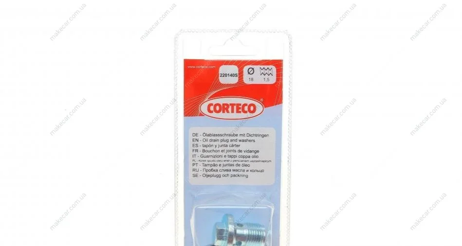 <strong>Пробка піддону двигуна CORTECO 220140S (фото 1)</strong>